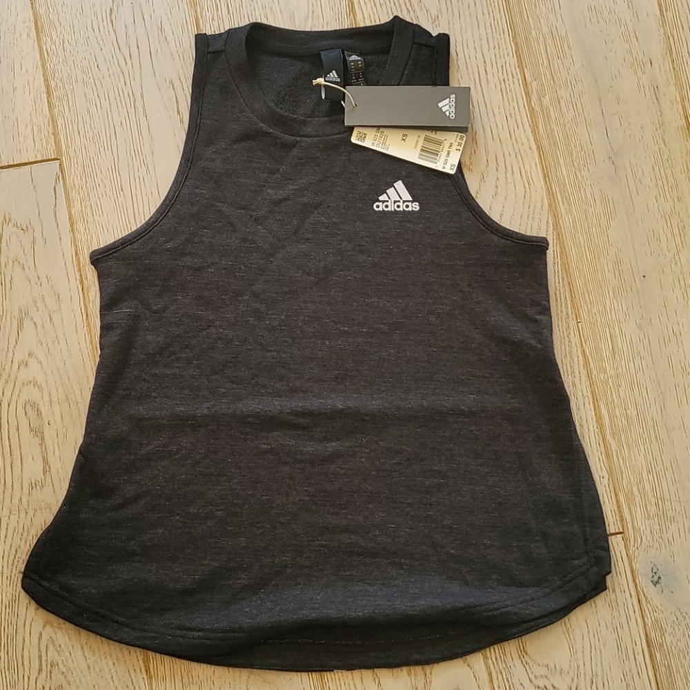 Adidas tank top muscle tee 3 stripes xs